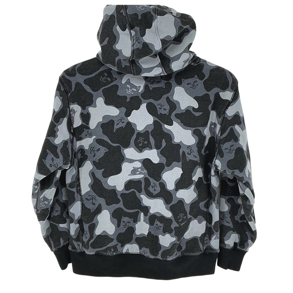 RIPNDIP Nerm Blackout Camo Cat Hoodie Mens Medium Pullover Hooded Sweatshirt - Picture 2 of 6
